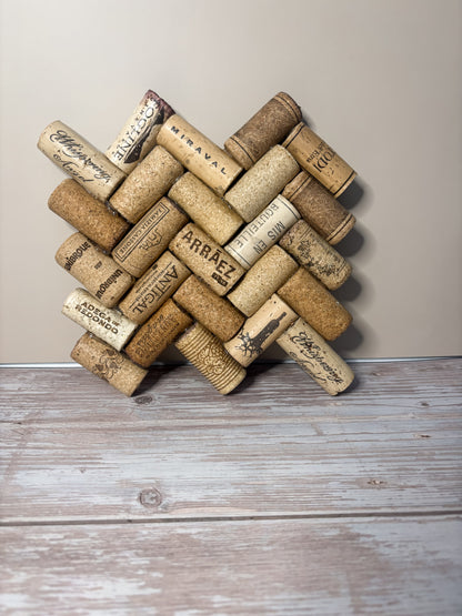 Chevron Patterned Wine Cork Trivet