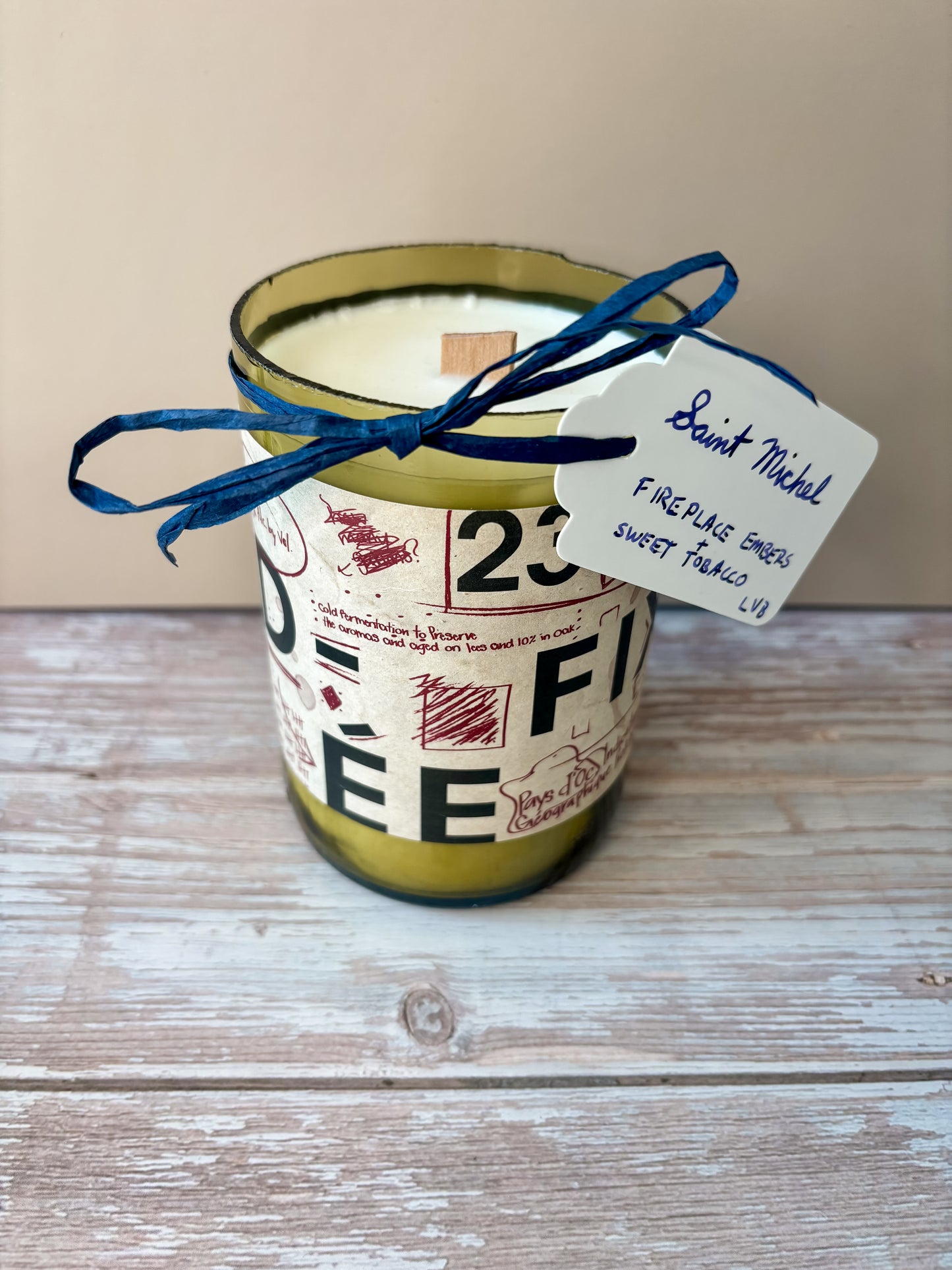 Saint Michel -- Fireside Embers + Sweet Tobacco Soy Woodwick Candle