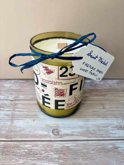 Saint Michel -- Fireside Embers + Sweet Tobacco Soy Woodwick Candle