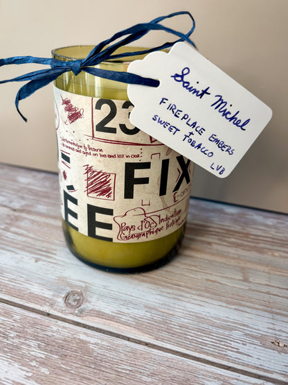 Saint Michel -- Fireside Embers + Sweet Tobacco Soy Woodwick Candle